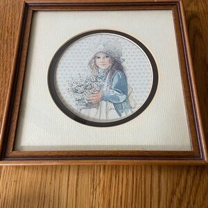 Vintage Jan Hagara Prairie Girl Framed Picture